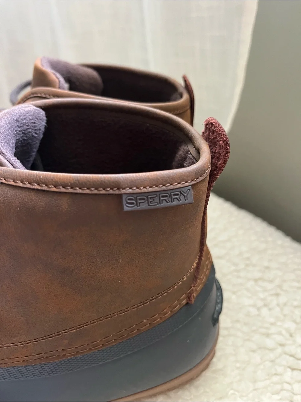 Sperry Brown/Navy Duck Boots for Men - Lace-Up Waterproof Ankle Boots
